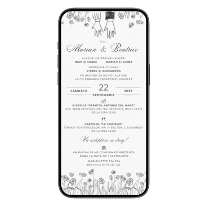 Invitatie Nunta Young Memories, Format Digital