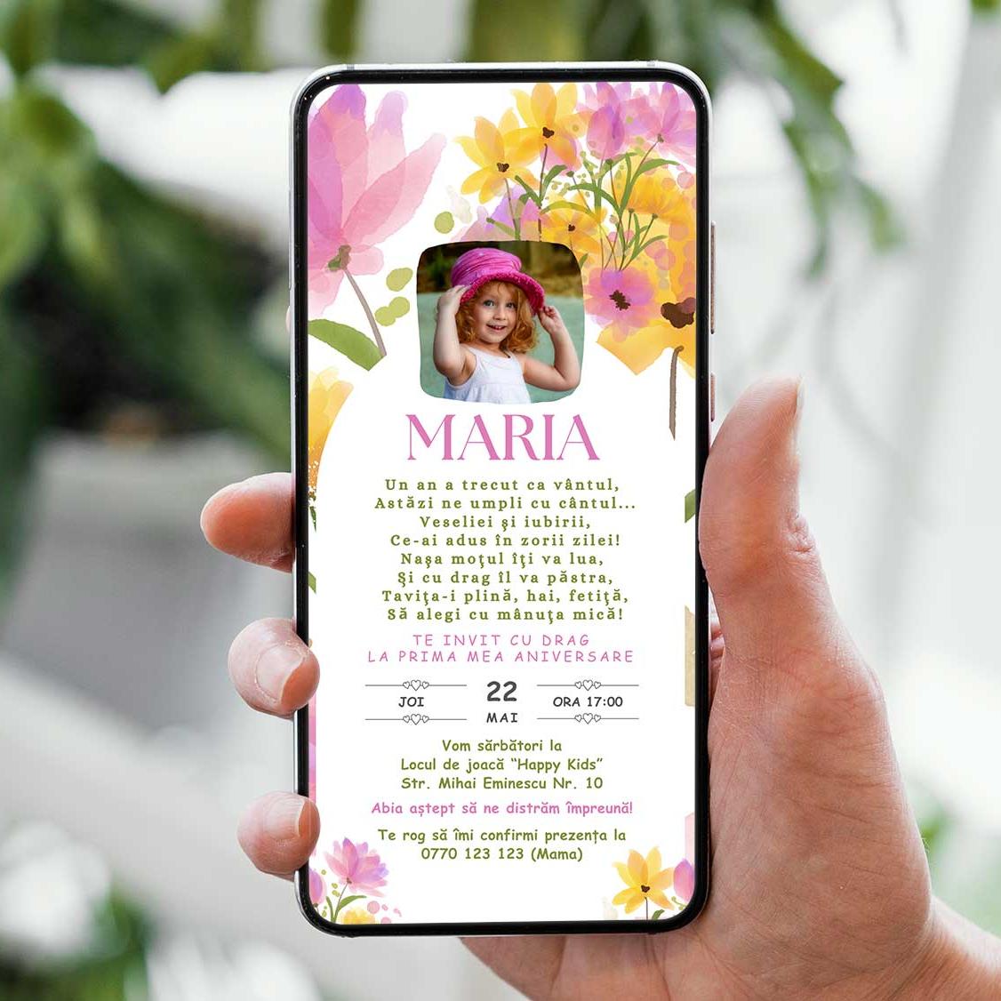 Invitatie Taierea Motului - Turta, Beautiful Little Lady, Format Digital