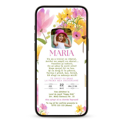 Invitatie Taierea Motului - Turta, Beautiful Little Lady, Format Digital-BalloonEvents.ro