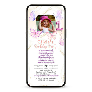 Invitatie Taierea Motului - Turta, Golden Butterfly, Format Digital-BalloonEvents.ro