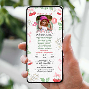 Invitatie Taierea Motului - Turta, Lovely Cherry, Format Digital-BalloonEvents.ro