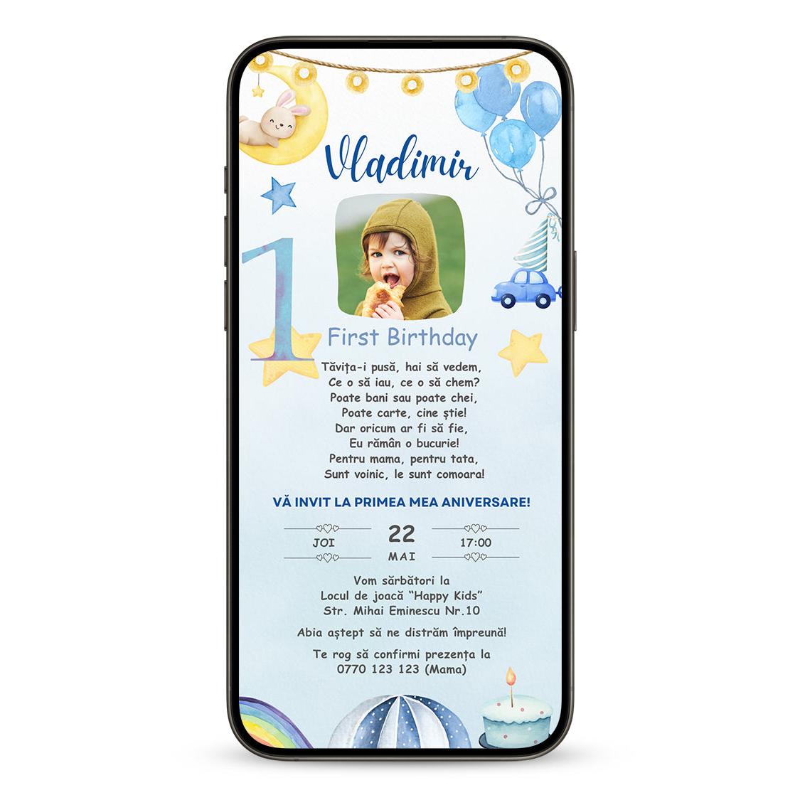 Invitatie Taierea Motului - Turta, Mama's-Boy, Format Digital-BalloonEvents.ro