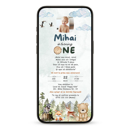 Invitatie Taierea Motului - Turta, Sweet Forest, Format Digital-BalloonEvents.ro