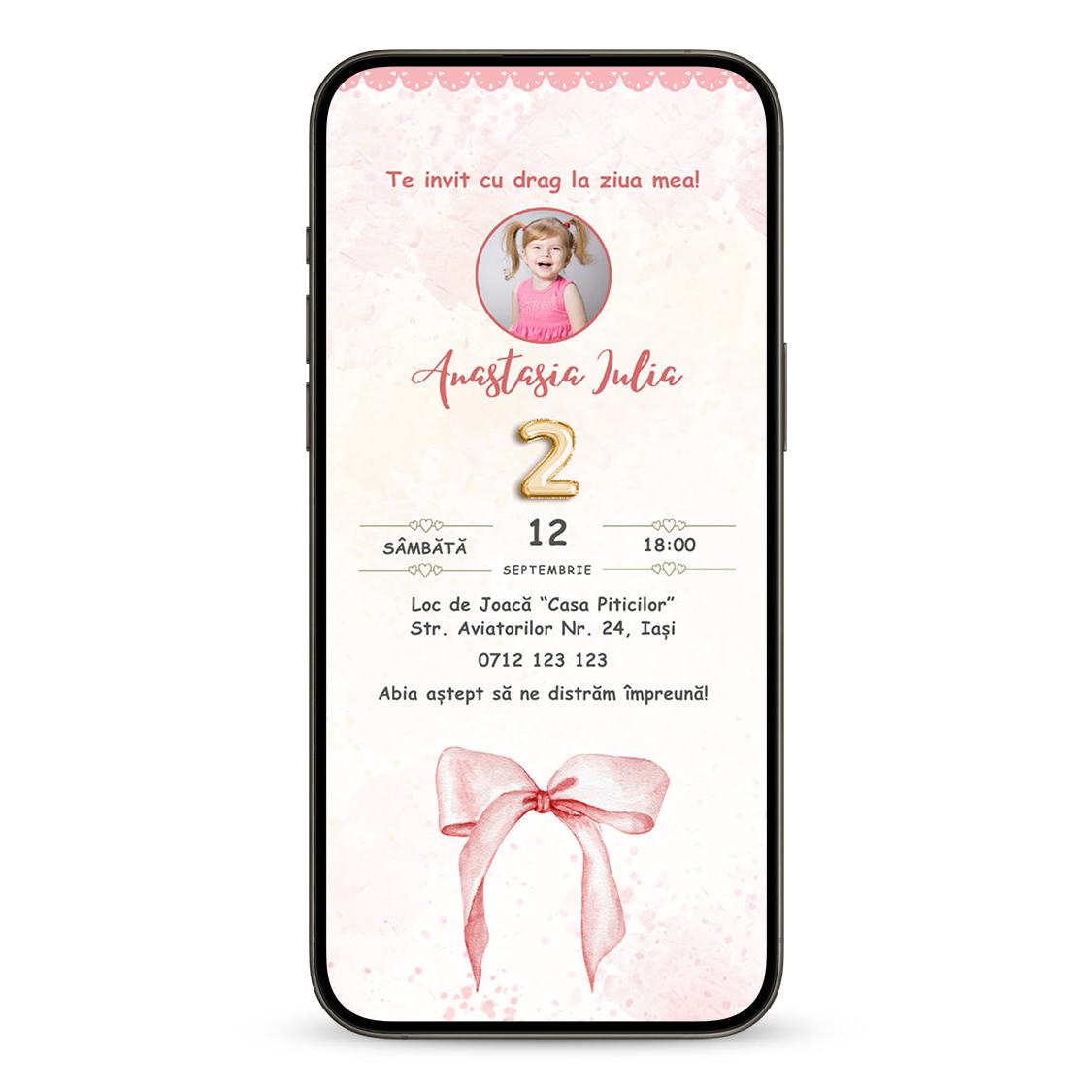 Invitatie Zi De Nastere Beautiful, Format Digital-BalloonEvents.ro