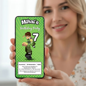 Invitatie Zi De Nastere Ben 10, Format Digital