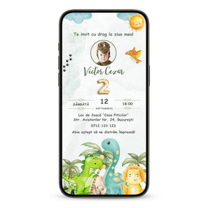 Invitatie Zi De Nastere Dino, Format Digital-BalloonEvents.ro