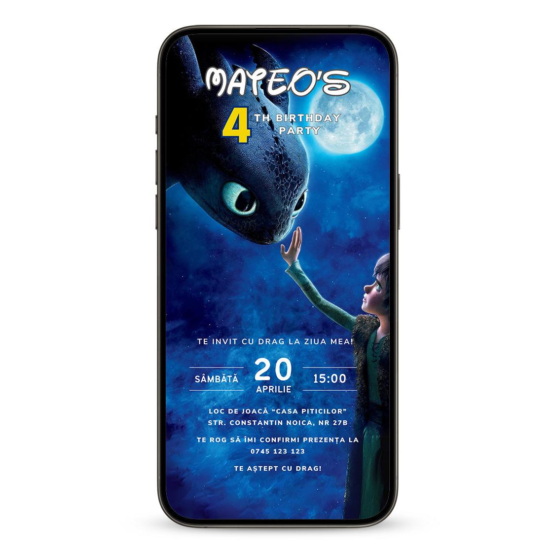 Invitatie Zi De Nastere Dragon, Format Digital