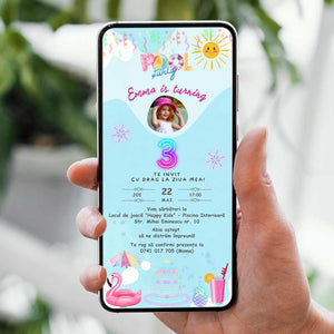 Invitatie Zi De Nastere Electric Party, Format Digital