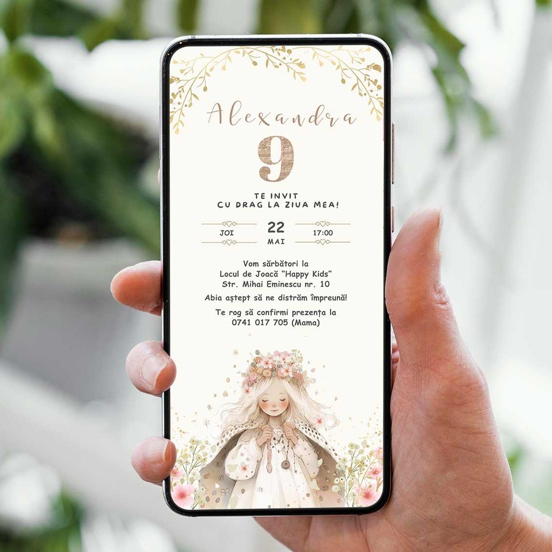 Invitatie Zi De Nastere Elegance, Format Digital