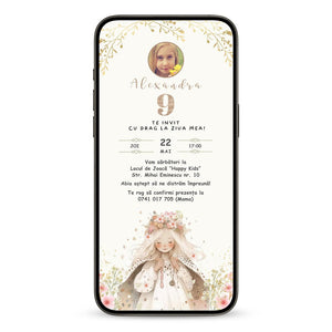 Invitatie Zi De Nastere Elegance, Format Digital