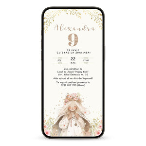 Invitatie Zi De Nastere Elegance, Format Digital