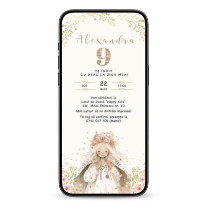 Invitatie Zi De Nastere Elegance, Format Digital