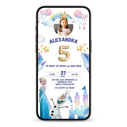 Invitatie Zi De Nastere Elsa, Format Digital-BalloonEvents.ro