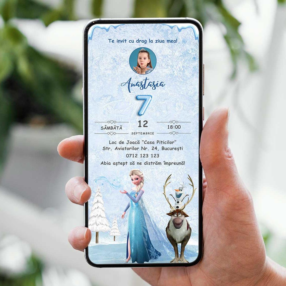 Invitatie Zi De Nastere Elsa Frozen, Format Digital