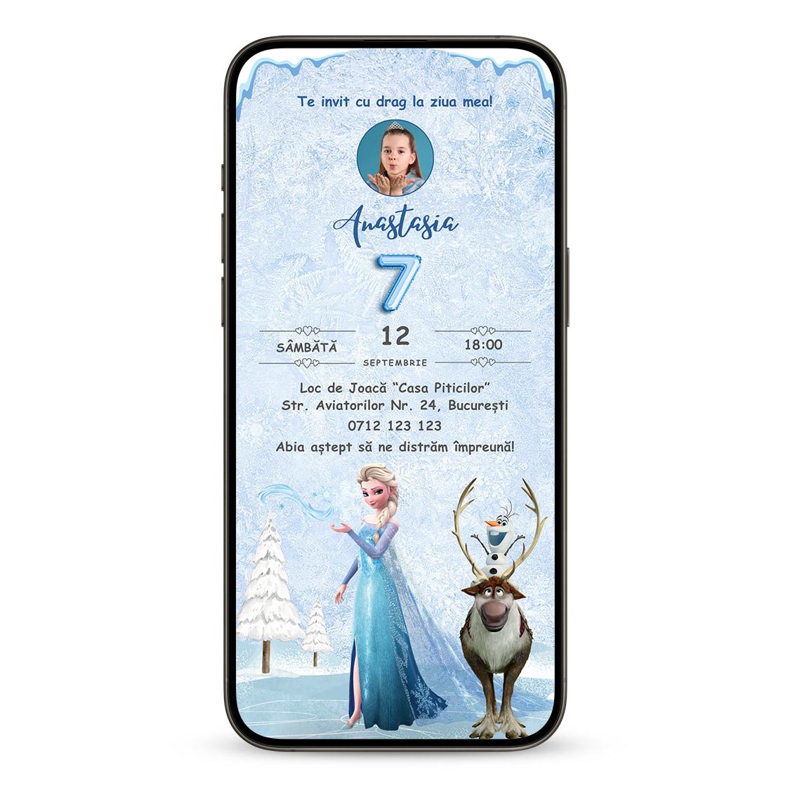 Invitatie Zi De Nastere Elsa Frozen, Format Digital-BalloonEvents.ro