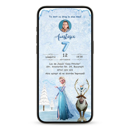 Invitatie Zi De Nastere Elsa Frozen, Format Digital