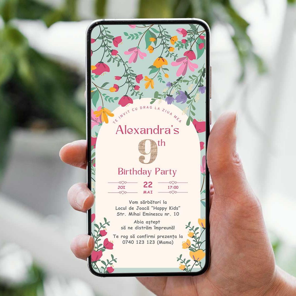 Invitatie Zi De Nastere Elysian, Format Digital