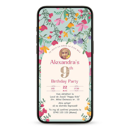 Invitatie Zi De Nastere Elysian, Format Digital