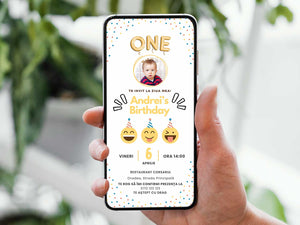 Invitatie Zi De Nastere Emoji, Format Digital-BalloonEvents.ro