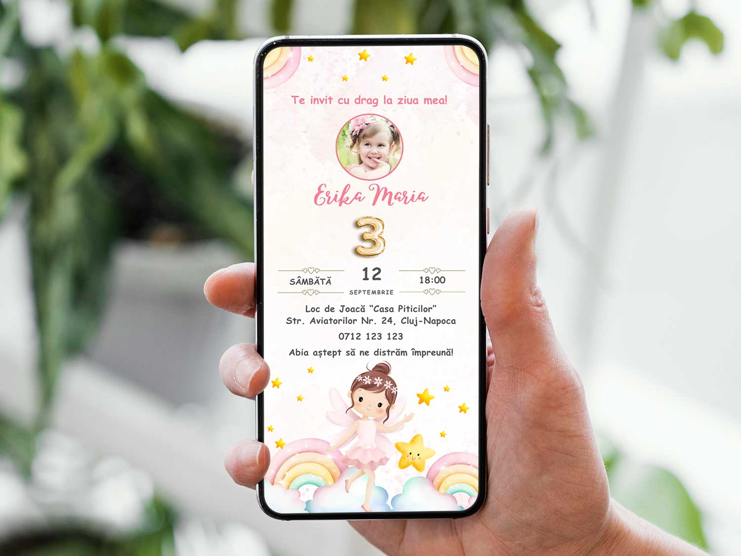 Invitatie Zi De Nastere Fairy Princess, Format Digital-BalloonEvents.ro