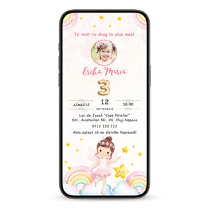 Invitatie Zi De Nastere Fairy Princess, Format Digital-BalloonEvents.ro