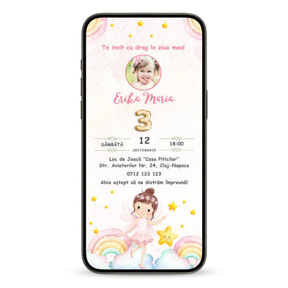 Invitatie Zi De Nastere Fairy Princess, Format Digital-BalloonEvents.ro