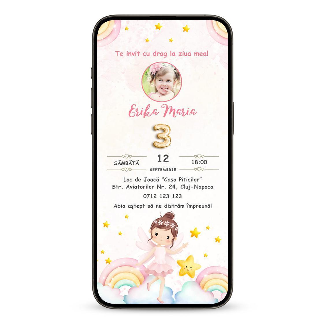 Invitatie Zi De Nastere Fairy Princess, Format Digital-BalloonEvents.ro