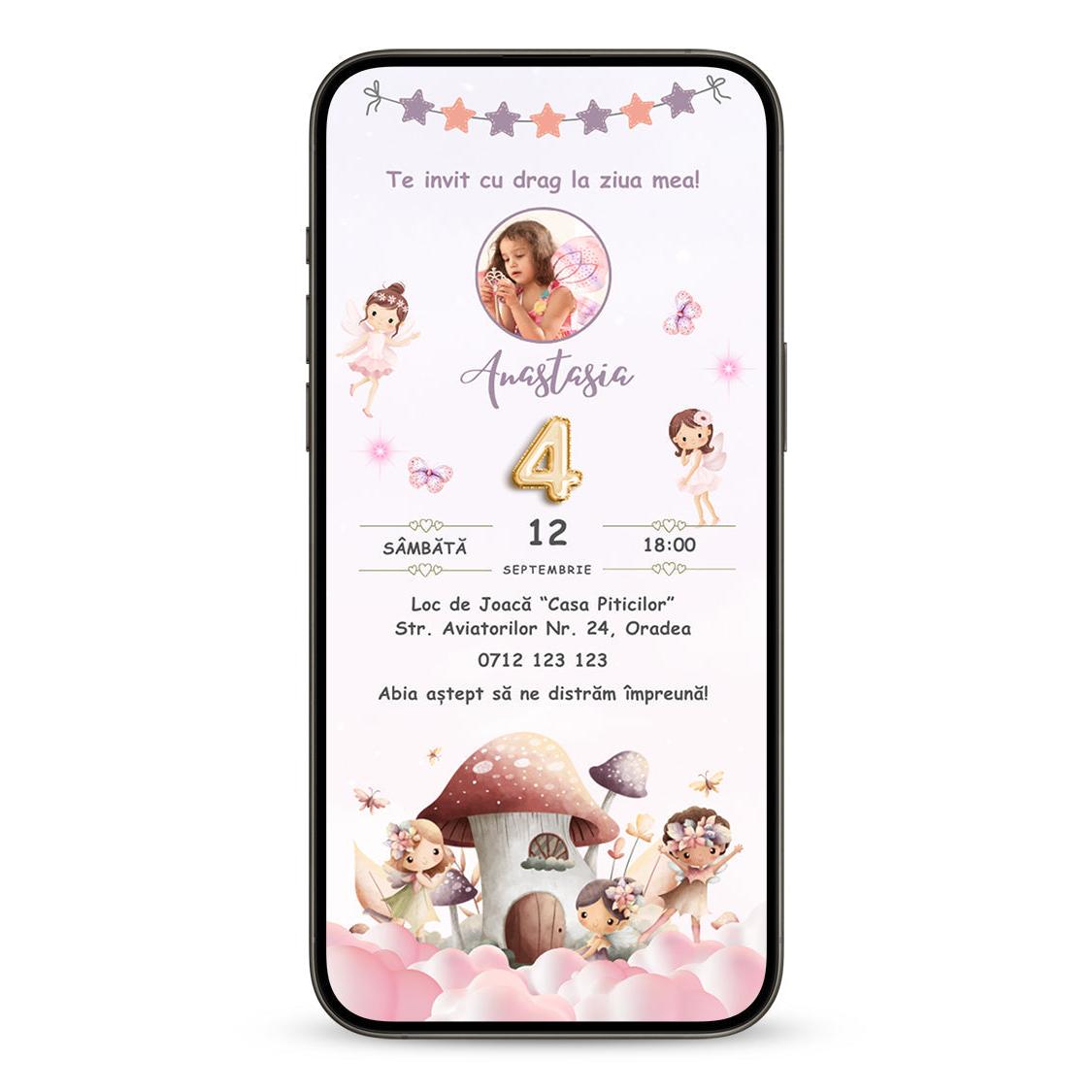 Invitatie Zi De Nastere Fairy World, Format Digital-BalloonEvents.ro