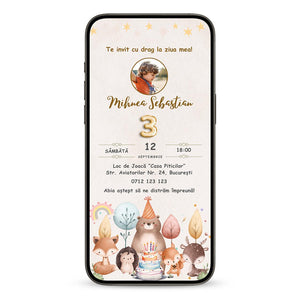Invitatie Zi De Nastere Forest Friends, Format Digital-BalloonEvents.ro
