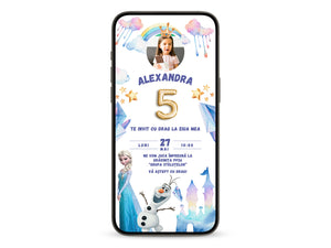 Invitatie Zi De Nastere Frozen Elsa, Format Digital