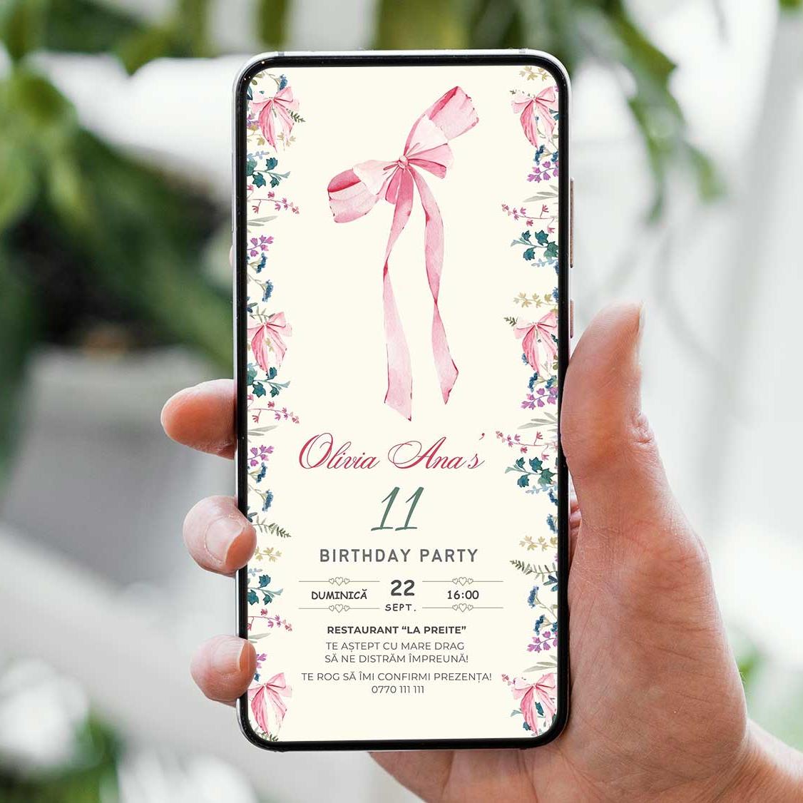 Invitatie Zi De Nastere Fundita, Format Digital-BalloonEvents.ro