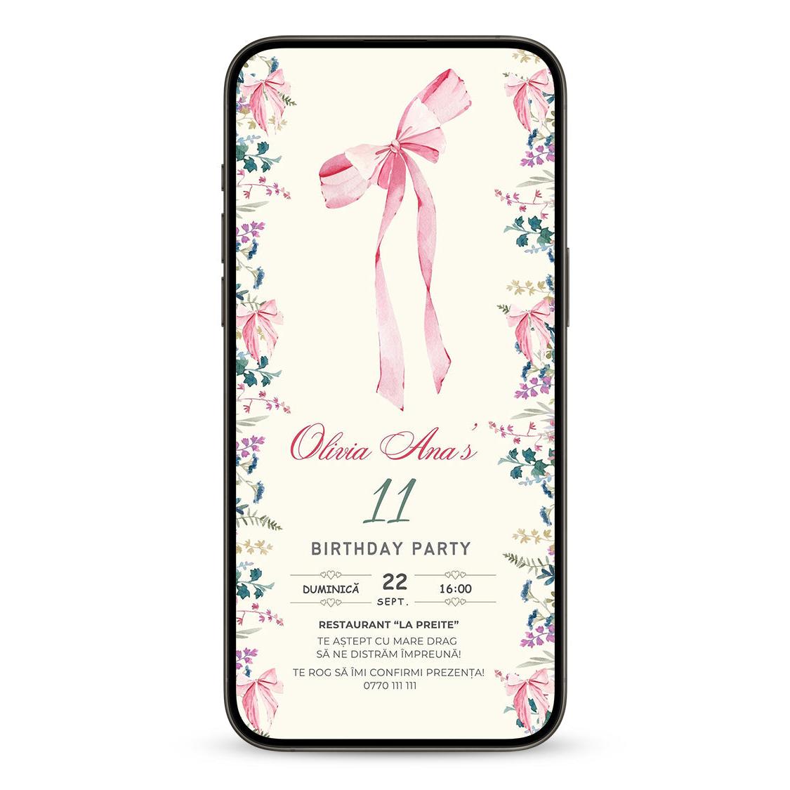 Invitatie Zi De Nastere Fundita, Format Digital-BalloonEvents.ro