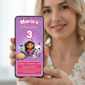 Invitatie Zi De Nastere Gabby's Dollhouse, Format Digital