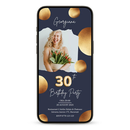 Invitatie Zi De Nastere Gorgeous, Format Digital