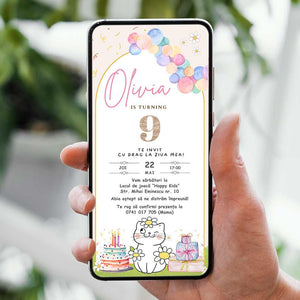 Invitatie Zi De Nastere Hello Spring Format Digital