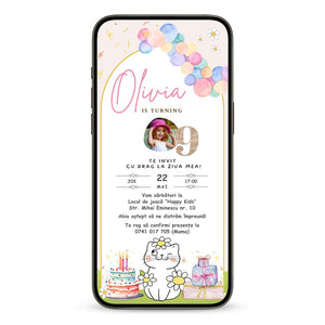 Invitatie Zi De Nastere Hello Spring Format Digital