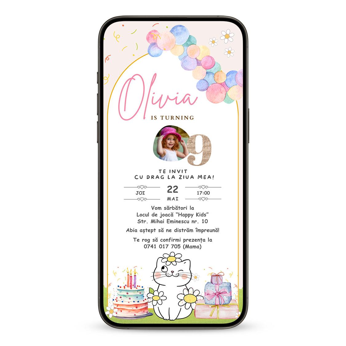 Invitatie Zi De Nastere Hello Spring Format Digital-BalloonEvents.ro