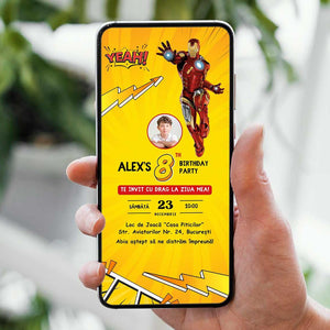 Invitatie Zi De Nastere Iron Man, Format Digital-BalloonEvents.ro