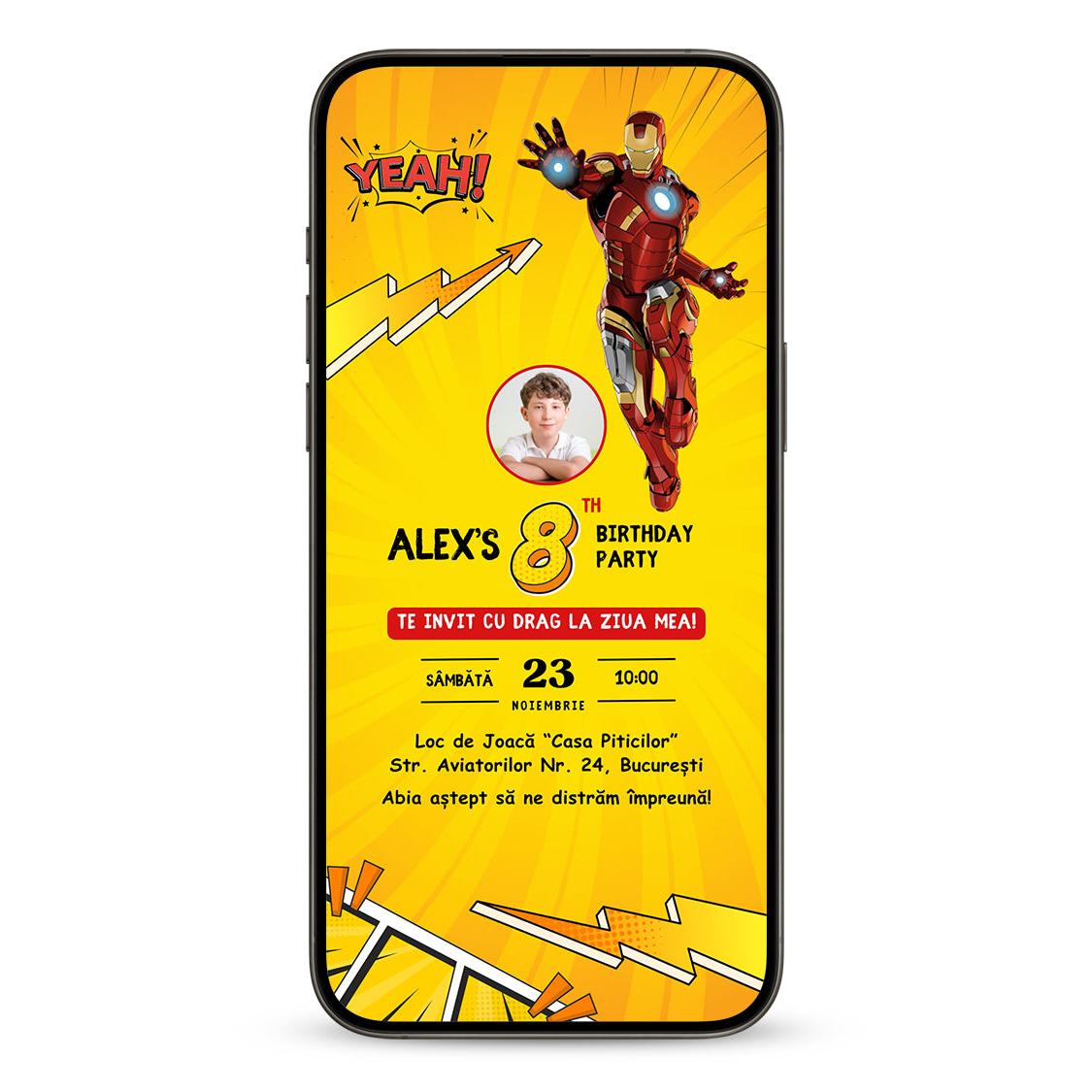 Invitatie Zi De Nastere Iron Man, Format Digital