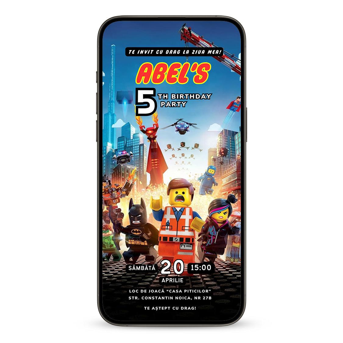 Invitatie Zi De Nastere Lego, Format Digital-BalloonEvents.ro