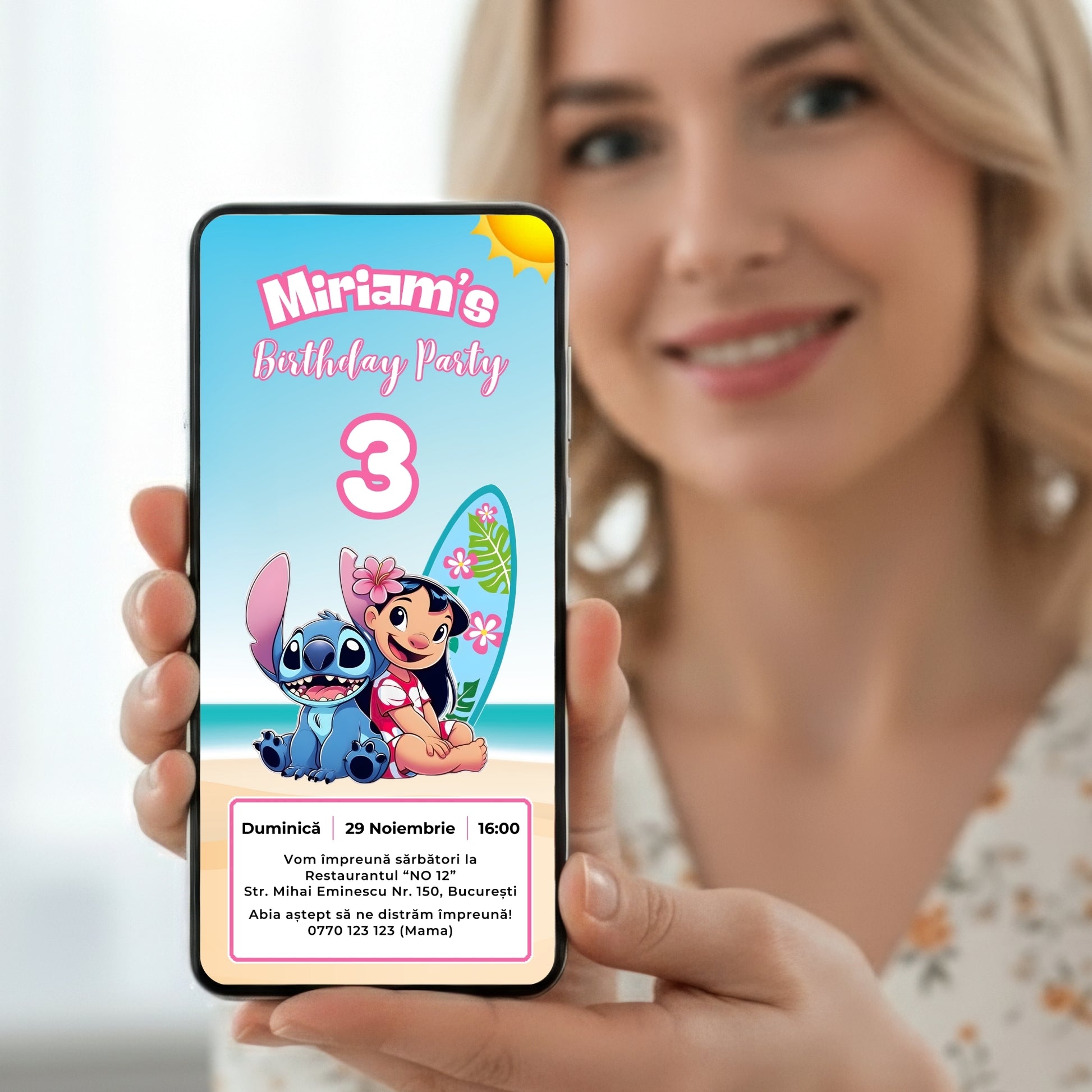 Invitatie Zi De Nastere Lilo si Stitch, Format Digital