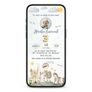 Invitatie Zi De Nastere Little Knight, Format Digital-BalloonEvents.ro