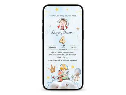 Invitatie Zi De Nastere Little Prince, Format Digital-BalloonEvents.ro