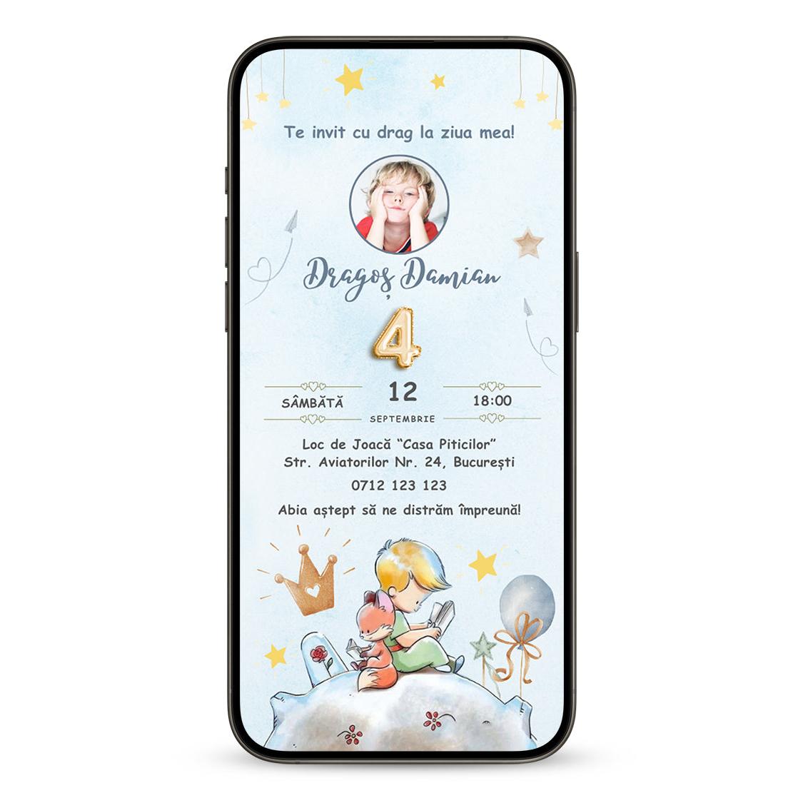 Invitatie Zi De Nastere Little Prince, Format Digital-BalloonEvents.ro