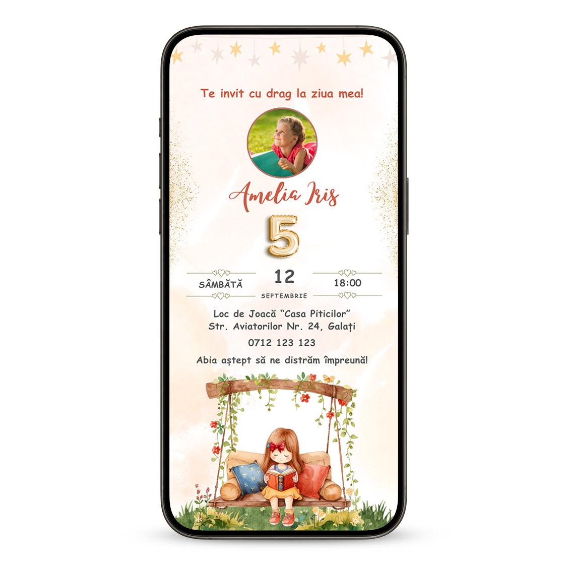 Invitatie Zi De Nastere Lovely, Format Digital-BalloonEvents.ro