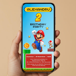 Invitatie Zi De Nastere Mario, Format Digital