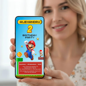Invitatie Zi De Nastere Mario, Format Digital