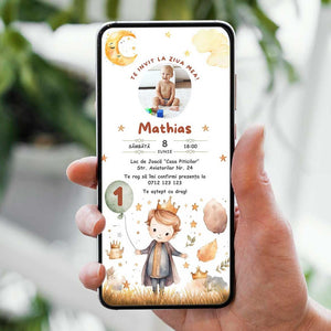Invitatie Zi de Nastere Micutul Print, Format Digital-BalloonEvents.ro