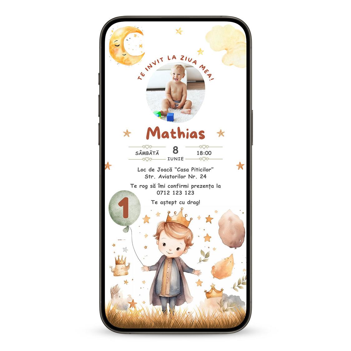 Invitatie Zi De Nastere Micutul Print, Format Digital
