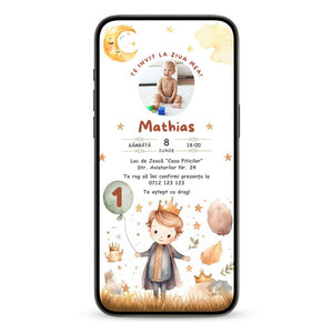 Invitatie Zi de Nastere Micutul Print, Format Digital-BalloonEvents.ro